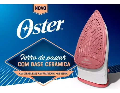 Ferro De Passar A Vapor Oster Aeroceramic Vermelho, 1400w De Potncia